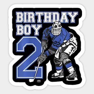 Kids 2 Year Old Ice Hockey Themed Birthday Party Boy 2Nd Sticker